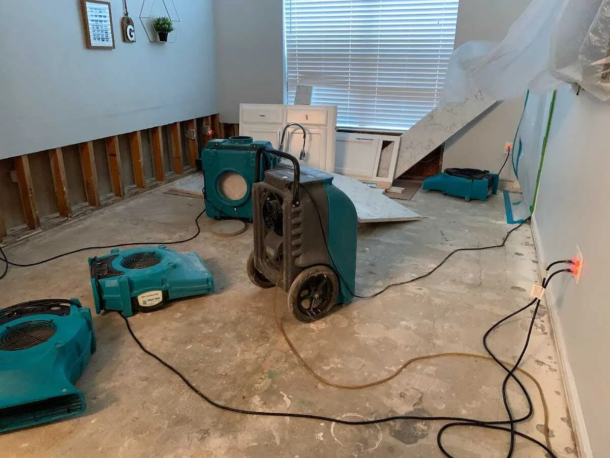 Dehumidifier in flood-cut room for Water Extraction & Removal in Leavenworth